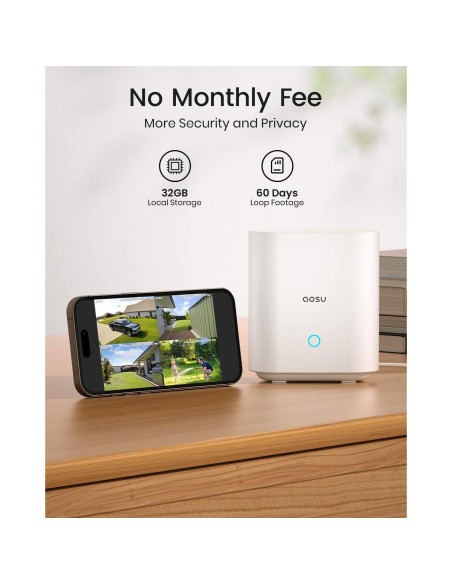 Cámaras de Seguridad AOSU Kit 4 Inalámbricas 2K Gran Angular