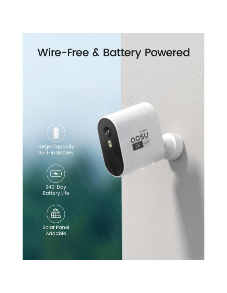 Cámaras de Seguridad AOSU Kit 4 Inalámbricas 2K Gran Angular