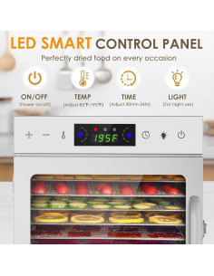 Deshidratador de Alimentos HOPERAN 8 Bandejas Acero Inoxidable 2