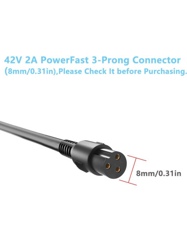 Cargador 42V 2A PowerFast para batería de 36V