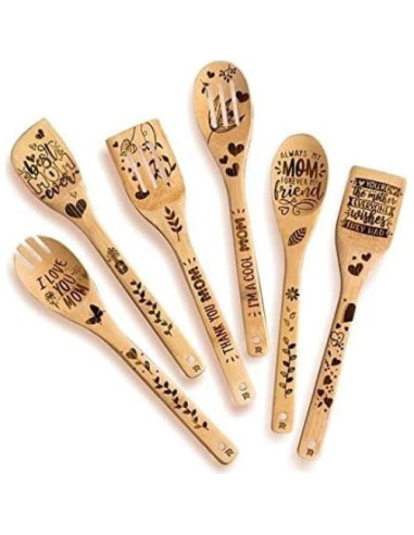 Set de Utensilios de Cocina Riveira 6 Piezas de Bambú