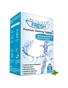 Tabletas Limpiadoras Retainer Fresh 120 Tabletas Menta