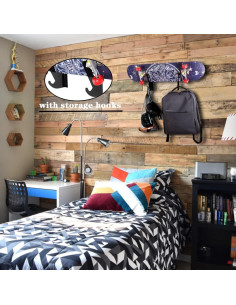 Soporte de Pared para Skateboard WANLIAN Negro 17 cm 2