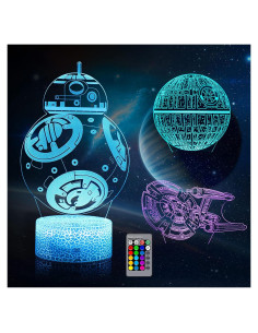 Luz Nocturna 3D ASDK LED 3 Patrones 16 Colores Niños