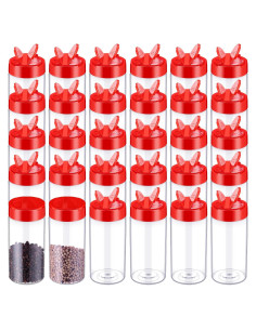 30 Tarros de Plástico para Especias Uiifan 250 ml con Tapa Abatible