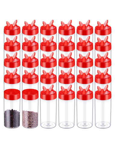 30 Tarros de Plástico para Especias Uiifan 250 ml con Tapa Abatible