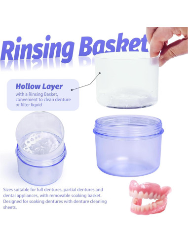 Caja de Dentaduras Uouovo Grande Azul Transparente