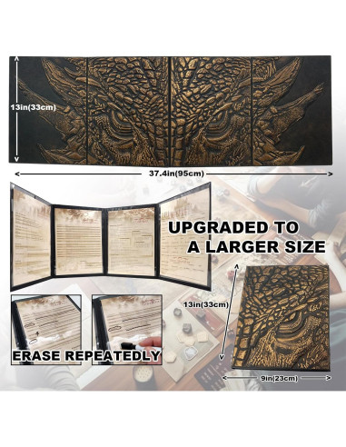 Pantalla DM D&D A-LAND 4 Paneles 93.98 cm Ancho