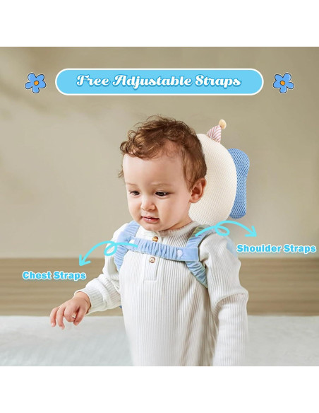 Cojín Protector de Cabeza para Bebés Elefante + 3 Rodilleras