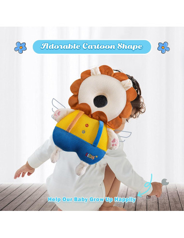 Cojín Protector de Cabeza para Bebés Elefante + 3 Rodilleras