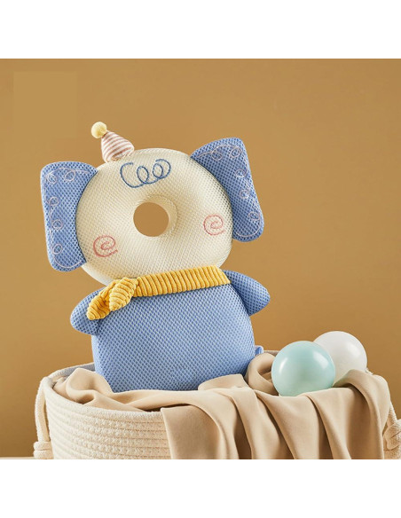 Cojín Protector de Cabeza para Bebés Elefante + 3 Rodilleras