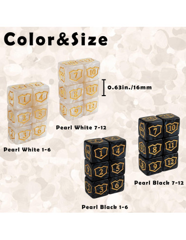 Contadores de Dados MTG 24 Piezas ORUNI Resina Premium