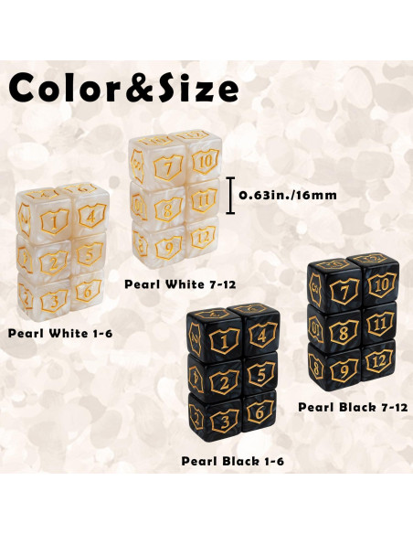 Contadores de Dados MTG 24 Piezas ORUNI Resina Premium