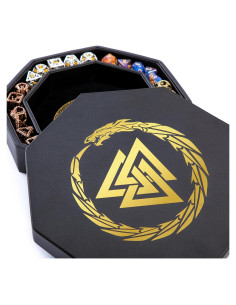Bandeja de Dados Soar Forge Octagonal 20 cm Dragón Dorado