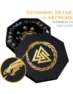 Bandeja de Dados Soar Forge Octagonal 20 cm Dragón Dorado 2