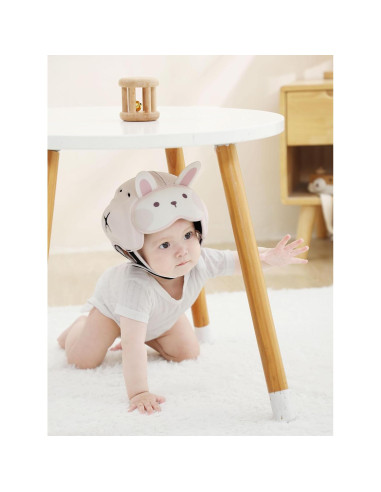 Casco de Seguridad Bebé AnjeeIOT Rosa Ajustable 6-24 Meses