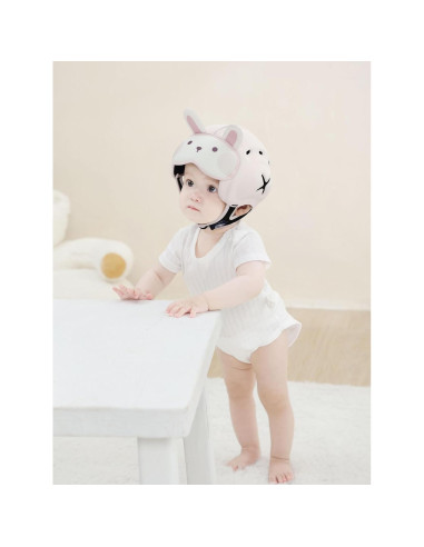 Casco de Seguridad Bebé AnjeeIOT Rosa Ajustable 6-24 Meses