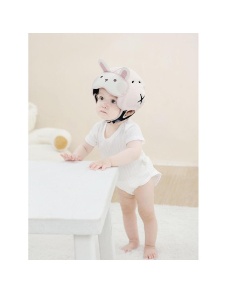 Casco de Seguridad Bebé AnjeeIOT Rosa Ajustable 6-24 Meses