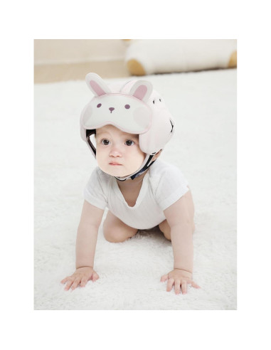 Casco de Seguridad Bebé AnjeeIOT Rosa Ajustable 6-24 Meses