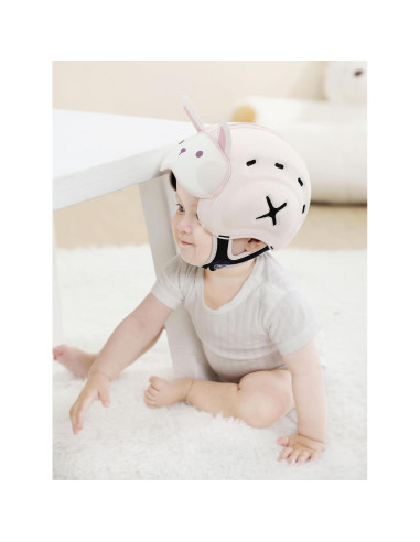 Casco de Seguridad Bebé AnjeeIOT Rosa Ajustable 6-24 Meses