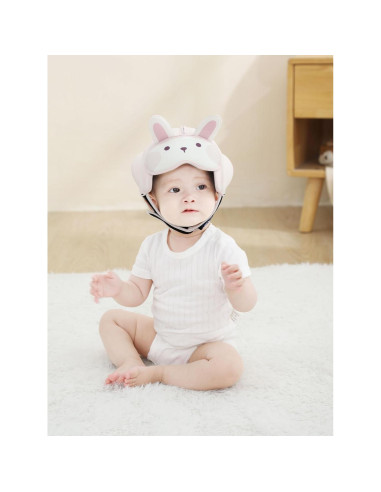 Casco de Seguridad Bebé AnjeeIOT Rosa Ajustable 6-24 Meses