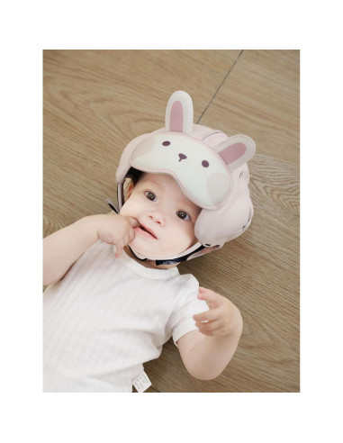 Casco de Seguridad Bebé AnjeeIOT Rosa Ajustable 6-24 Meses