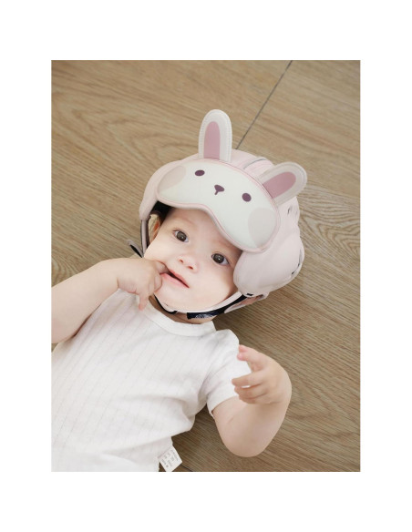 Casco de Seguridad Bebé AnjeeIOT Rosa Ajustable 6-24 Meses