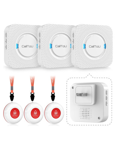 Botón de Llamada Inalámbrico CallToU 3 Botones y 3 Receptores
