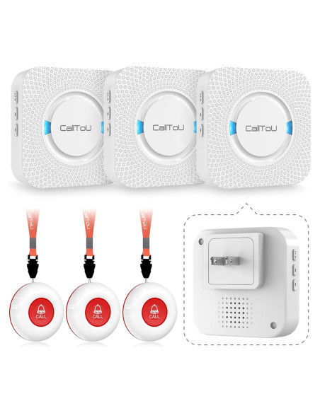 Botón de Llamada Inalámbrico CallToU 3 Botones y 3 Receptores