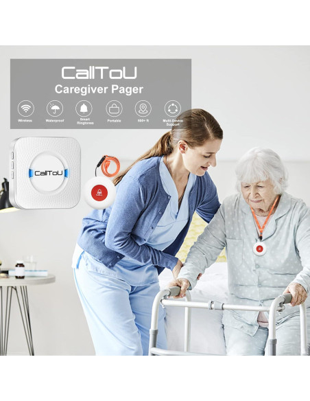 Botón de Llamada Inalámbrico CallToU 3 Botones y 3 Receptores