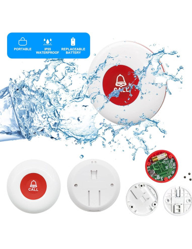 Botón de Llamada Inalámbrico CallToU 3 Botones y 3 Receptores