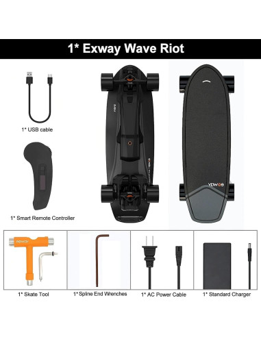 Exway Wave Patinete Eléctrico 99Wh Carga Rápida 199kg