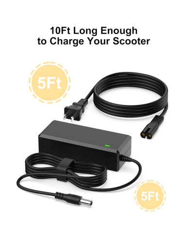 Cargador 42V 2A VHBW para Scooter Eléctrico Gotrax