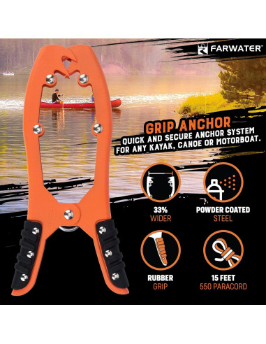 Agarradera de Ancla FARWATER para Kayak 4,57 m Naranja