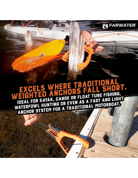 Agarradera de Ancla FARWATER para Kayak 4,57 m Naranja