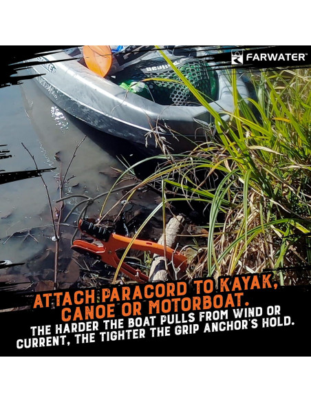 Agarradera de Ancla FARWATER para Kayak 4,57 m Naranja