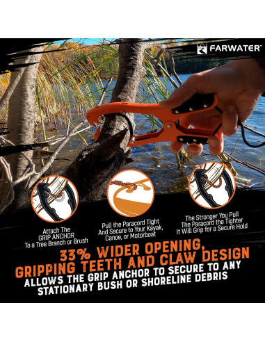 Agarradera de Ancla FARWATER para Kayak 4,57 m Naranja