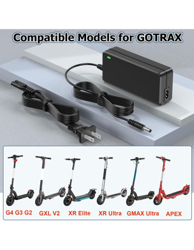 Cargador 42V GOTRAX GXL V2 G2 G3 G4 1.7A Batería 36V