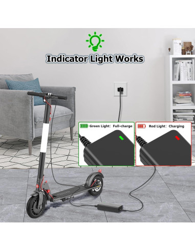 Cargador 42V GOTRAX GXL V2 G2 G3 G4 1.7A Batería 36V