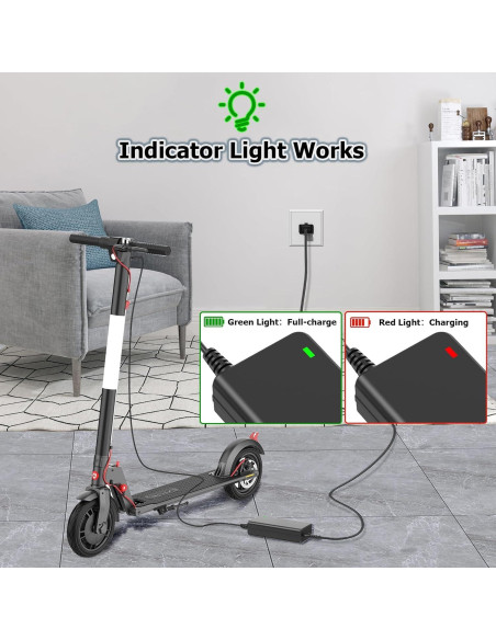 Cargador 42V GOTRAX GXL V2 G2 G3 G4 1.7A Batería 36V