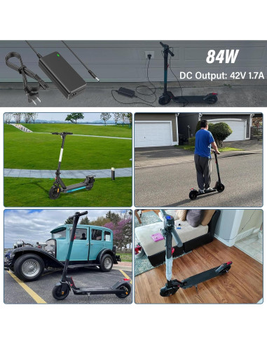 Cargador 42V GOTRAX GXL V2 G2 G3 G4 1.7A Batería 36V