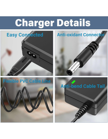 Cargador 42V GOTRAX GXL V2 G2 G3 G4 1.7A Batería 36V