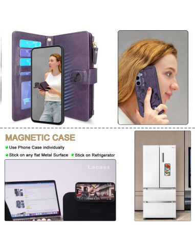 Carcasa Billetera Lacass para Samsung Galaxy S24+ 2024 - 12 Tarjetas