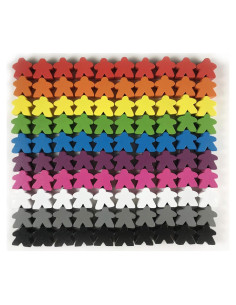 100 Meeples de Madera Apostrophe Games Multicolor 15cm