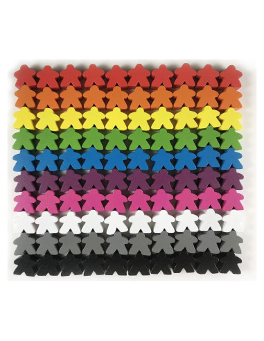 100 Meeples de Madera Apostrophe Games Multicolor 15cm
