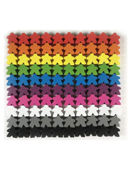 100 Meeples de Madera Apostrophe Games Multicolor 15cm