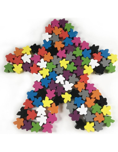 100 Meeples de Madera Apostrophe Games Multicolor 15cm