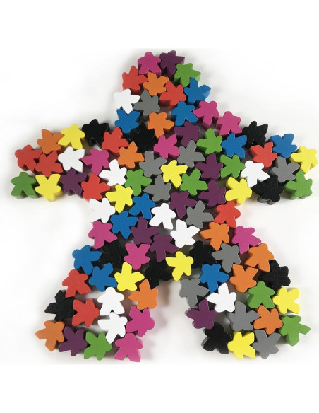100 Meeples de Madera Apostrophe Games Multicolor 15cm