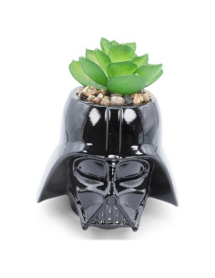 Maceta Mini Darth Vader Cerámica 7.6 cm con Suculenta