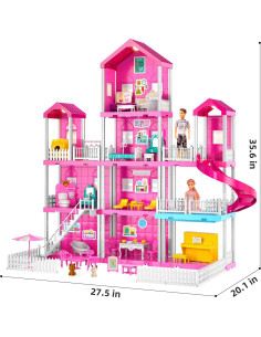 Villa de Juguete TEMI 4 Pisos 10 Habitaciones para Niñas 2